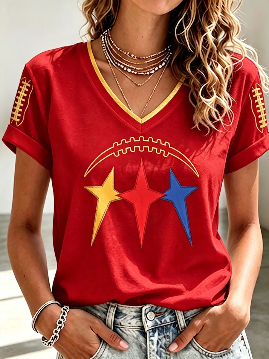 Women'S Football Printed Casual T-Shirt