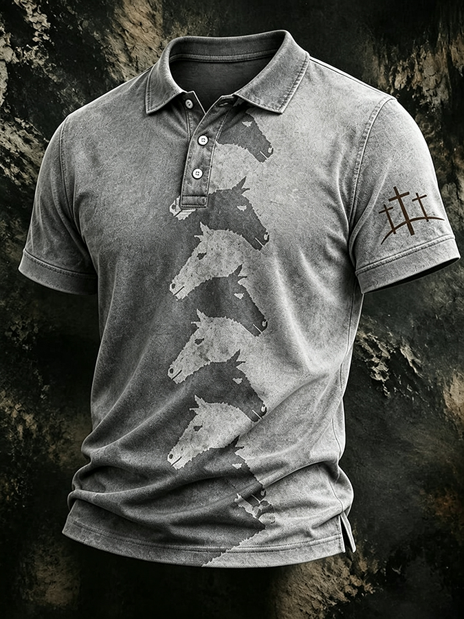 Men'S Cross Printed Casual T-Shirt