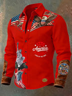 Men's Vintage American 250th Anniversary Distressed Western Shirt