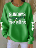 Women's Football Print Casual Sweatshirt