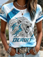 Women'S Fan Printed Round Neck T-Shirt