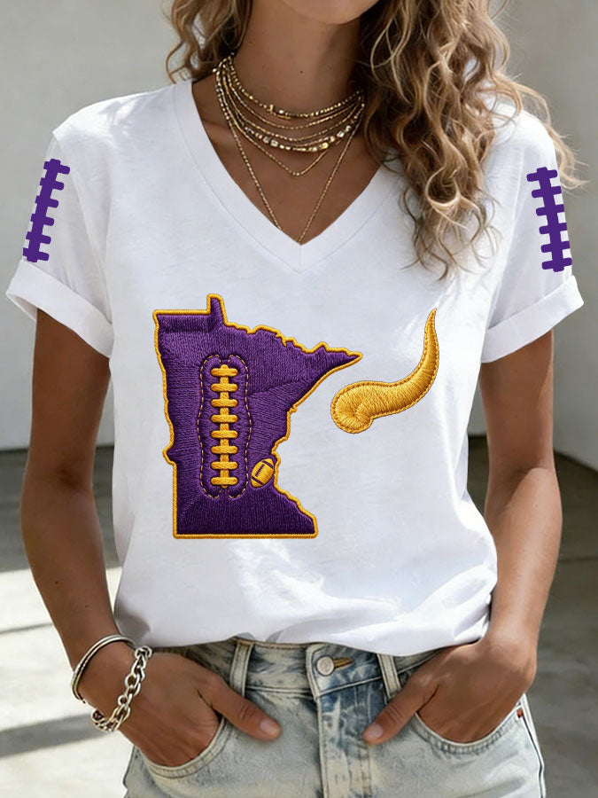 Women'S Football Print Short-Sleeve T-Shirt