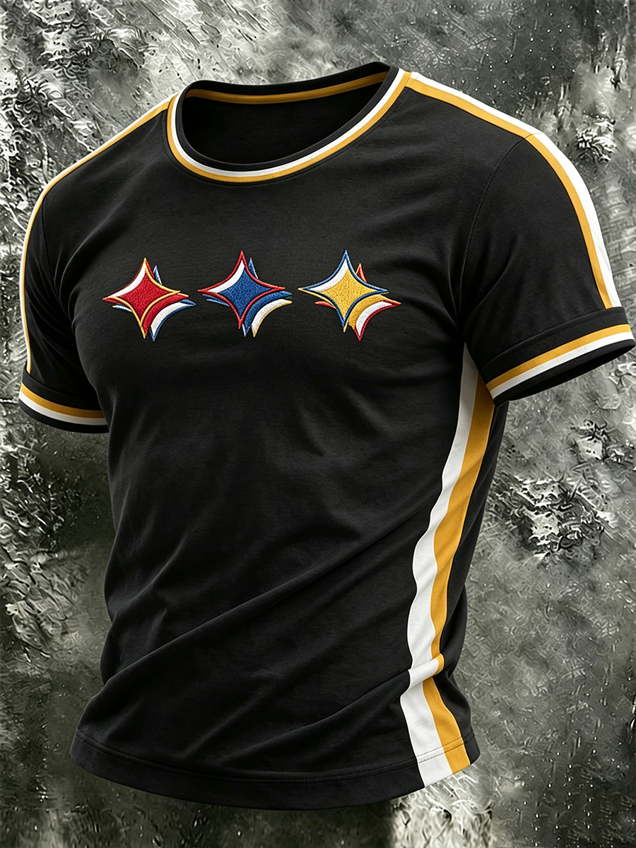 Men's Football printed short sleeved T-shirt