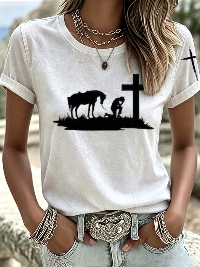 Retro Faith Cross T-Shirt