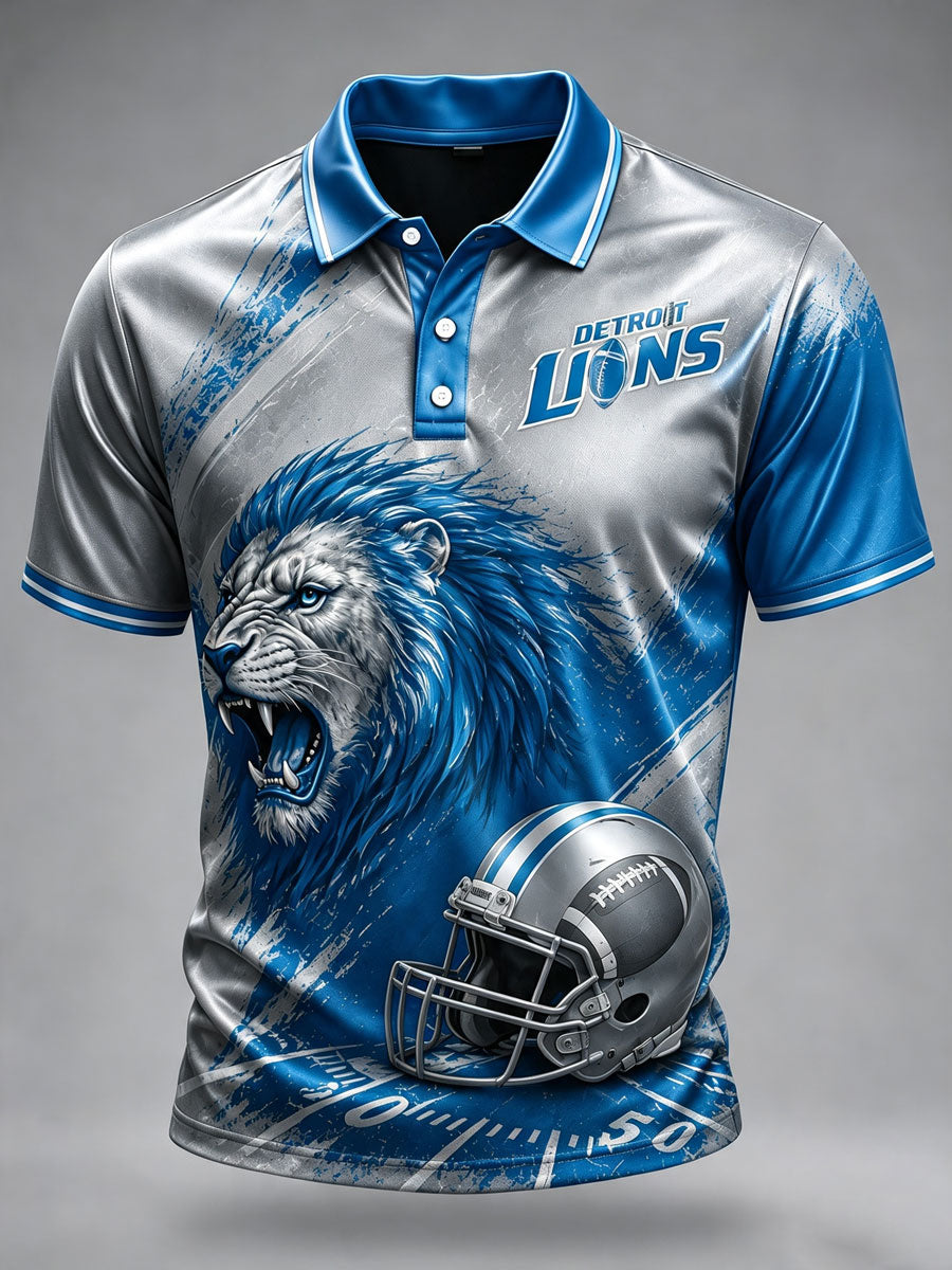 Men'S Football Fan Printed Polo Shirt