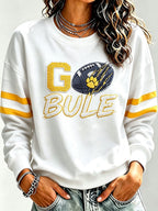 Women'S Retro Rugby Round Neck Sports Shirt