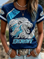Women'S Fan Printed Round Neck T-Shirt