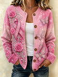 Women's Casual Floral Knitted Cardigan Top