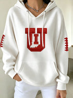 Women's Football Printed Hooded Sweatshirt