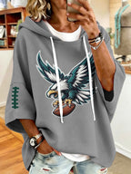 Women'S Vintage Football Print Hoodie