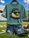 Women'S Retro Football Print T-Shirt