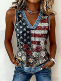 Women'S Casual 250 Patriotic Printed Vest