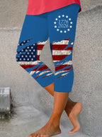 Women'S Casual Independence Day Commemorative Print Leggings For The 250Th Anniversary Of The Founding Of The United States
