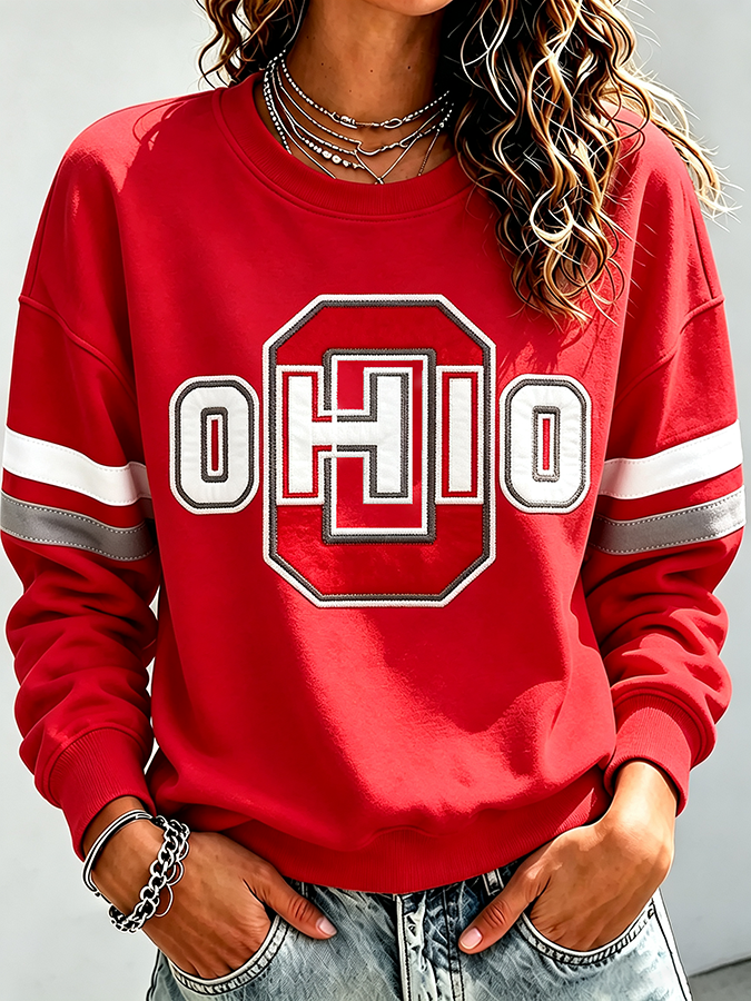 Ladies' Rugby Printed Round Neck T-Shirt