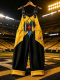 Women'S Football Fans Print Patchwork Jumpsuit