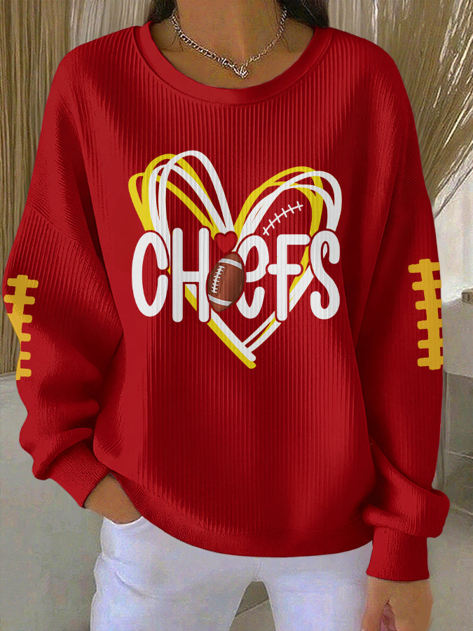 Women'S Football Printed Casual Sweatshirt