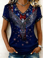 Women's American 250Th Anniversary Commemorative Pattern Casual Short Sleeved T-Shirt