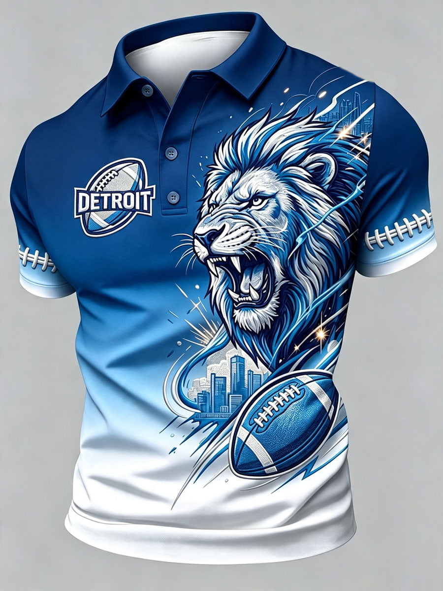 Men'S Football Fan Printed Polo Shirt