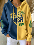 Women'S Rugby Printed Hooded Sweatshirt