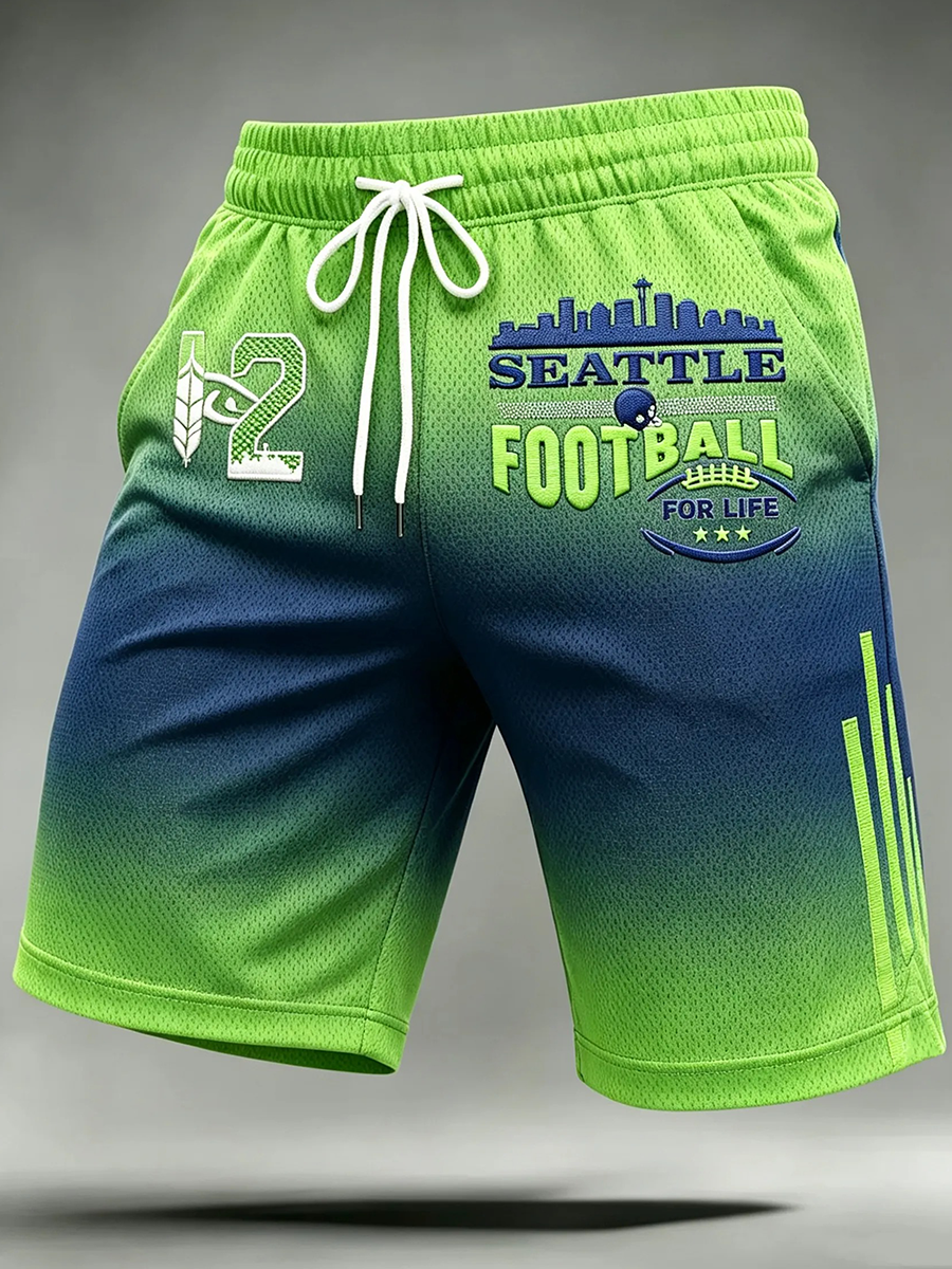 Men's Seattle Rugby Printed Drawstring Shorts