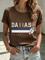 Women's Football Printed Casual T-Shirt