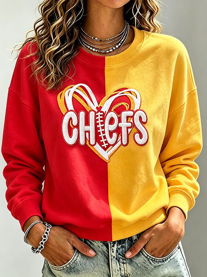 Women's Football Printed Casual Sweatshirt