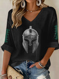 Women'S Football  Print Waffle  Top