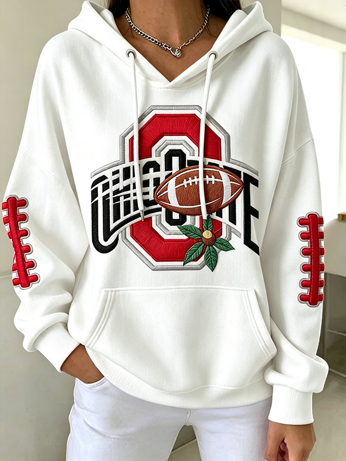 Women'S Rugby Printed Hoodie