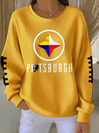 Women'S Football Print Casual Sweatshirt