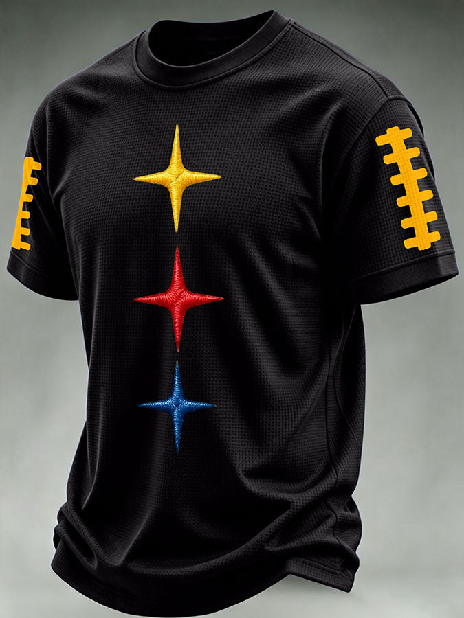 Men'S Football Print Waffle T-Shirt