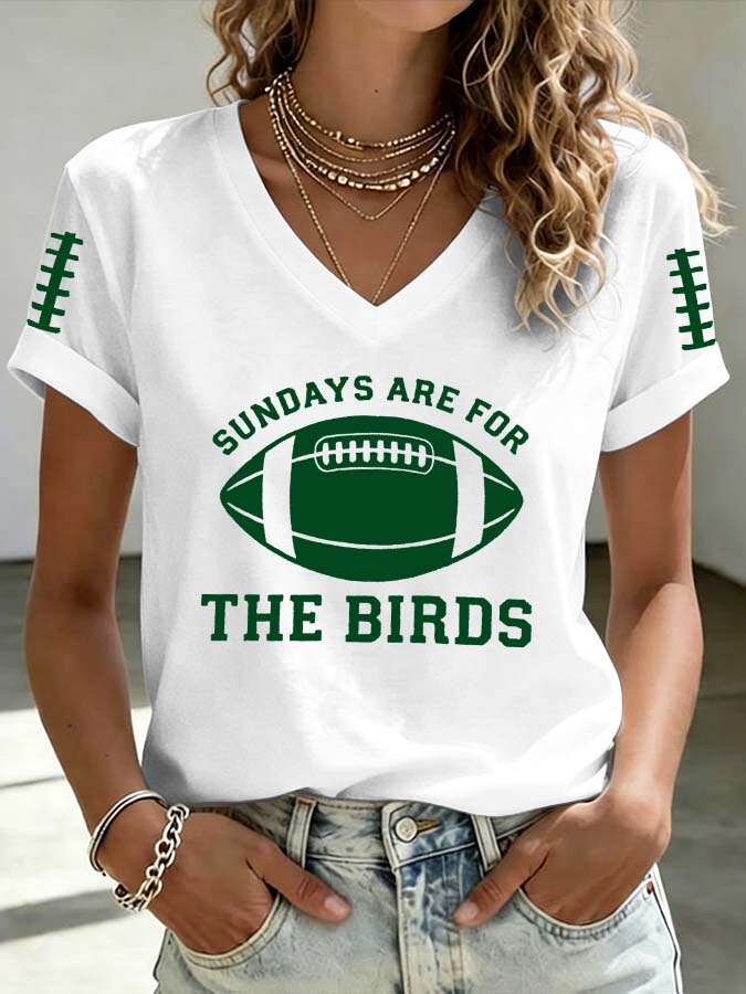 Women'S Retro Rugby Eagle Printed Casual T-Shirt