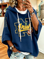Women'S Retro Rugby Printed Hoodie