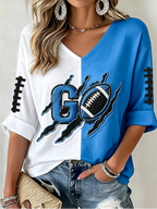 Women's Go Football Waffle Top