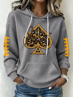Women'S Football Print Hooded Sweatshirt