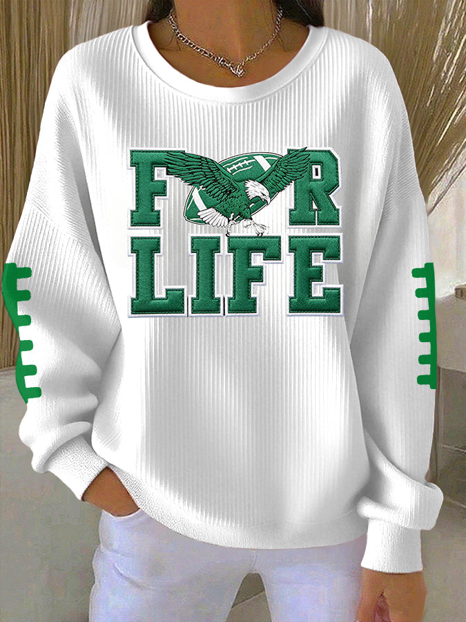 Women'S Football Print Casual Sweatshirt