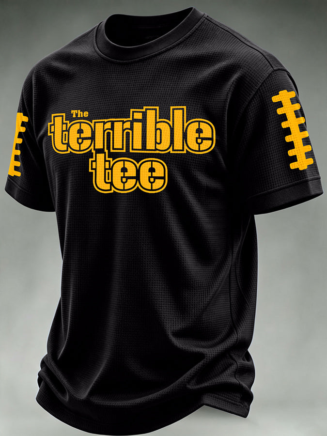 Men'S Football Print Waffle T-Shirt