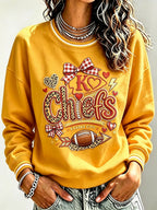 Women's Football Printed Casual Sweatshirt