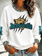 Women'S Retro Football Round Neck Sports Shirt