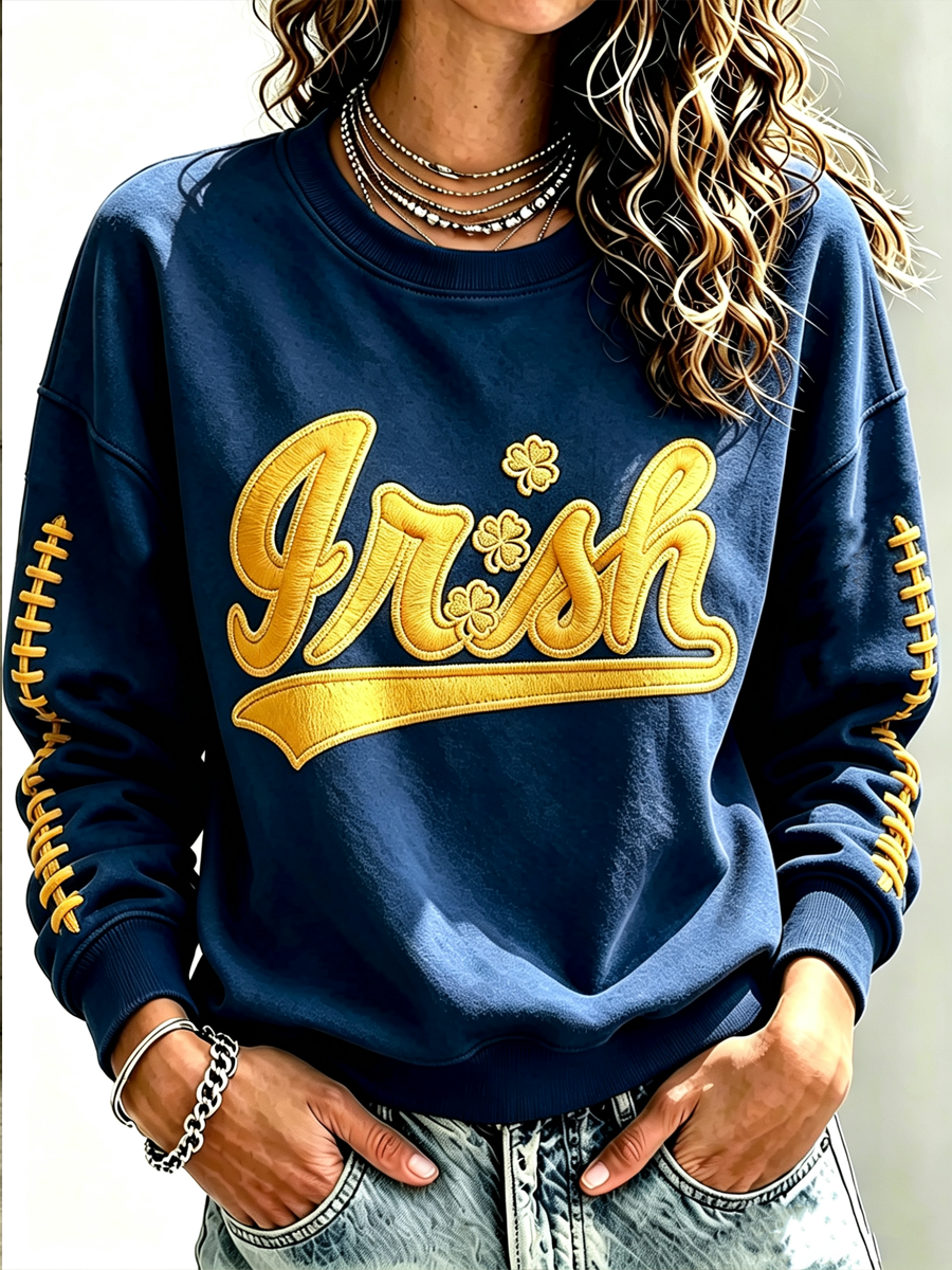 Women'S Retro Rugby Round Neck Sports Shirt