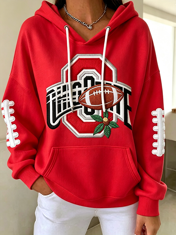 Women'S Rugby Printed Hoodie