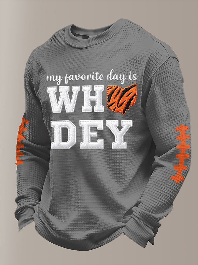 Men'S Football  Printed Waffle T-Shirt