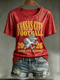 Women'S Rugby Printed Retro Fashion Printed T-Shirt