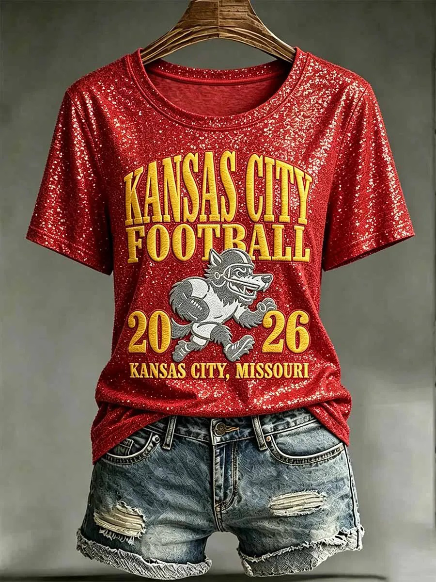 Women'S Rugby Printed Retro Fashion Printed T-Shirt