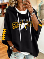 Women'S Football Print Hooded Sweatshirt