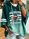 Women'S Vintage Football Print Hoodie