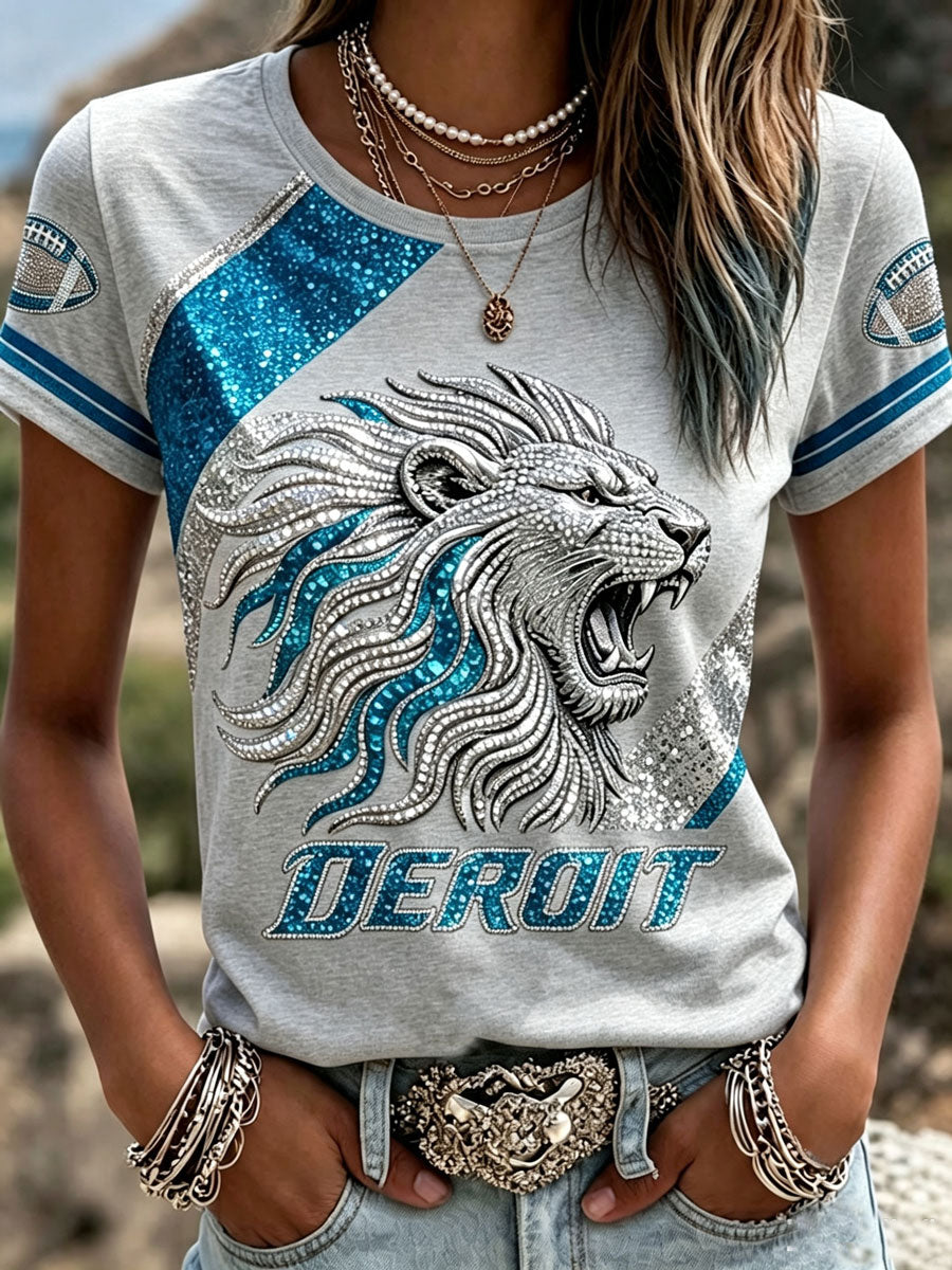 Women'S Fan Printed Round Neck T-Shirt