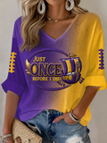 Women's Football Print Waffle Top
