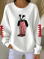 Women'S Football Print Casual Sweatshirt