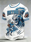 Men's Football Fan Printed Casual T-Shirt