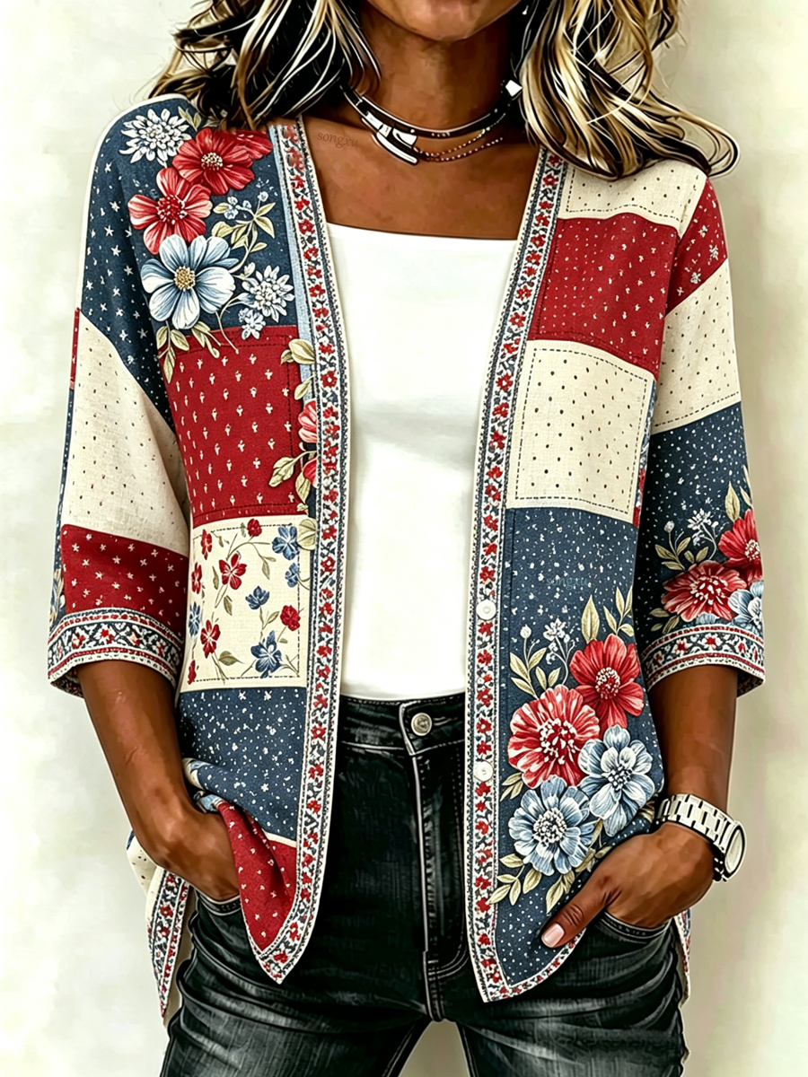Women'S Rhinestone Citi Art Casual Cardigan
